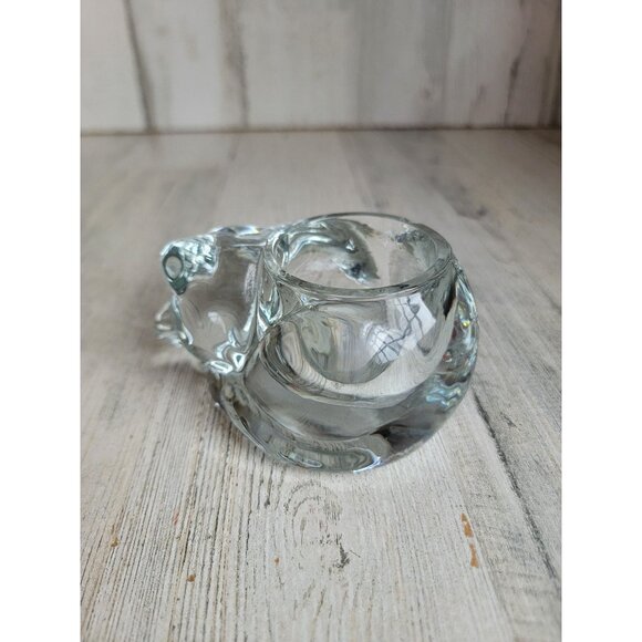 Avon clear curled up cat tea light candle holder home decor - Picture 2 of 6